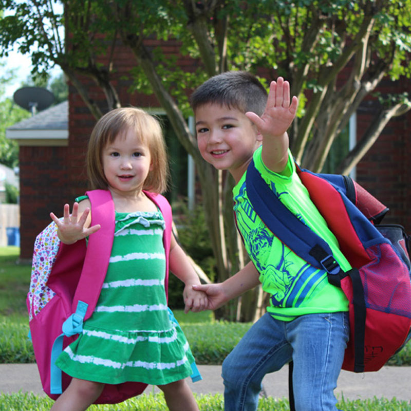 kids with backpacks