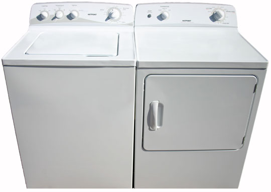 White washer and dryer side by side